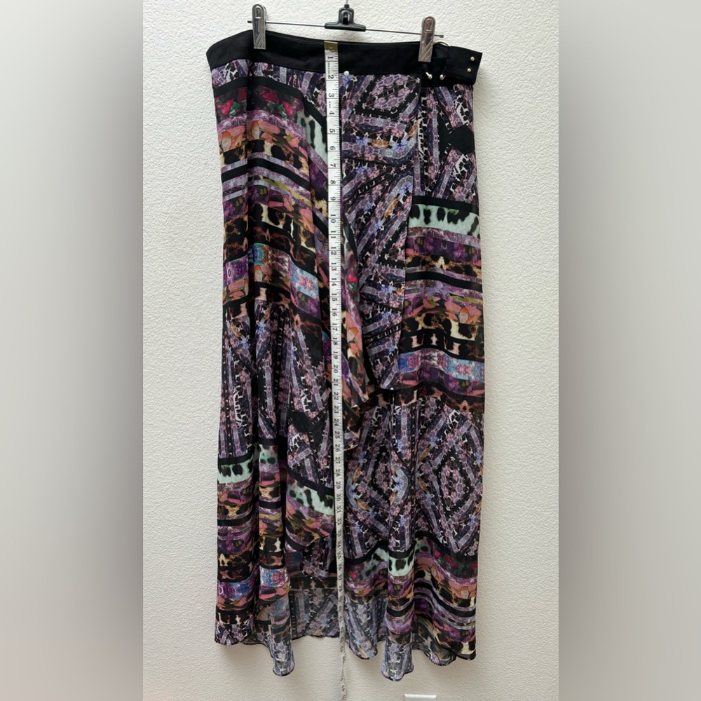 Marciano Guess chiffon maxi skirt mixed‎ print sz large L boho whimsigoth - Picture 12 of 16